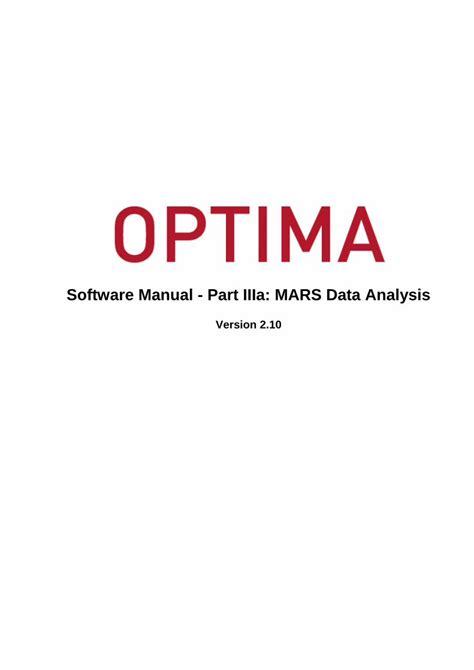 mars data analysis software manual